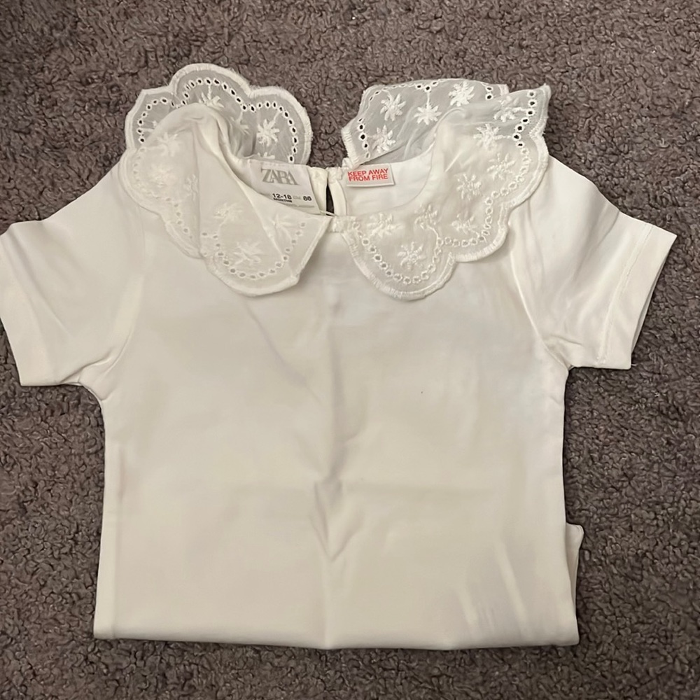 Zara White baby bodysuit